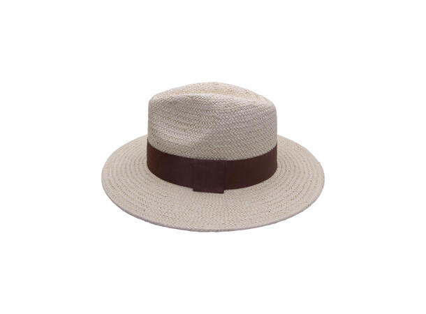 Herre hatt "Summer" handmade m/brun band offwhite SS27 