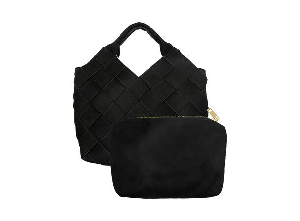 Håndveske "flettet" velvet sort 