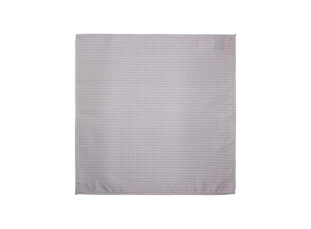 Santi silkeslips+lommetørkle mønstert sett hengende sølv 