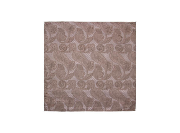 Santi silkeslips+lommetørkle mønstret sett hengende beige 