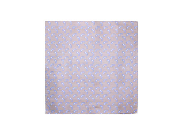 Santi silkeslips+lommetørkle mønstret sett hengende beige 