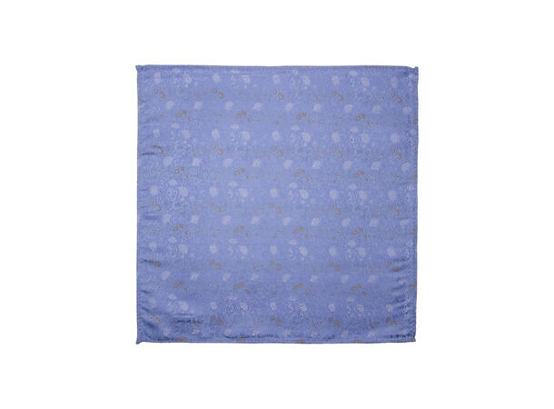 Santi silkeslips+lommetørkle mønstret sett hengende blå 
