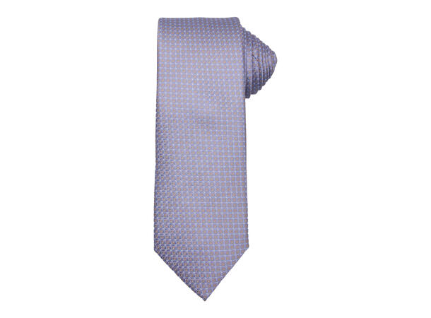 Santi silkeslips+lommetørkle mønstret sett hengende blå 