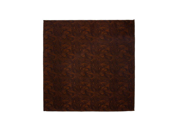 Santi silkeslips+lommetørkle mønstret sett hengende cognac 