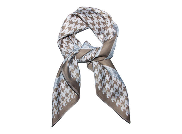 Skjerf dobbeltside mønstert 70x70 beige 