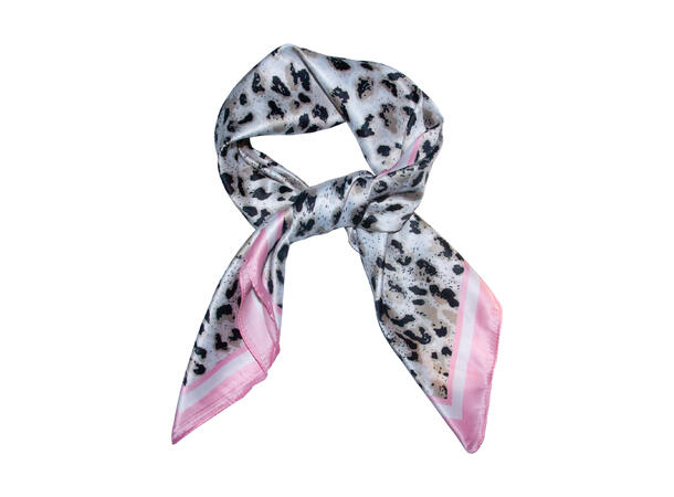 Skjerf dyreprint 70x70 rosa 