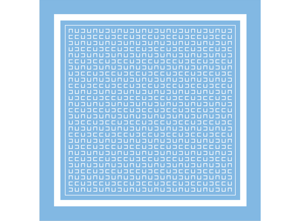 Skjerf enkel mønster 70x70 lys blå 