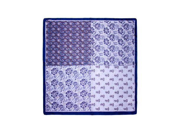 Skjerf flermønstret 70x70cm cognac 