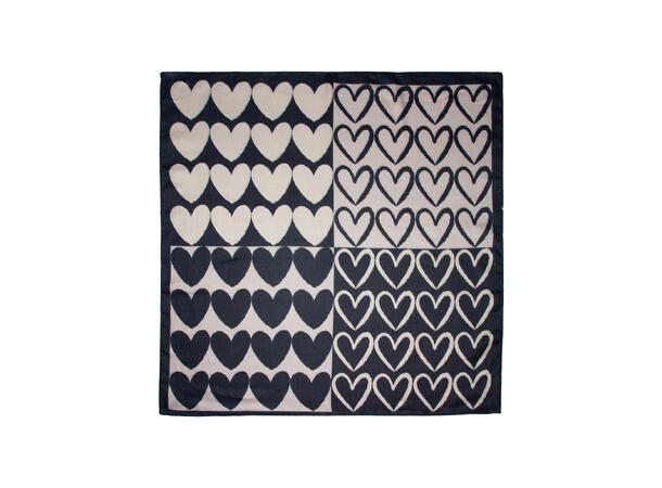 Skjerf m/hjerter 70x70 natur 
