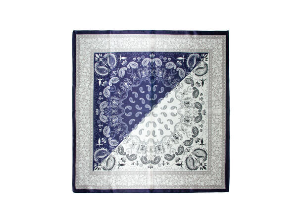 Skjerf m/paisley 70x70cm blå 