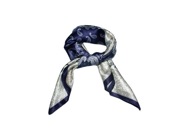 Skjerf m/paisley SILKE 70x70cm blå* 