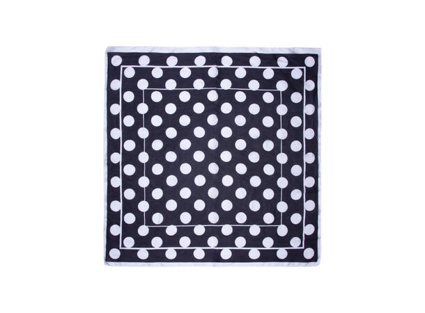 Skjerf m/prikker+ensf.side 70x70 sort 