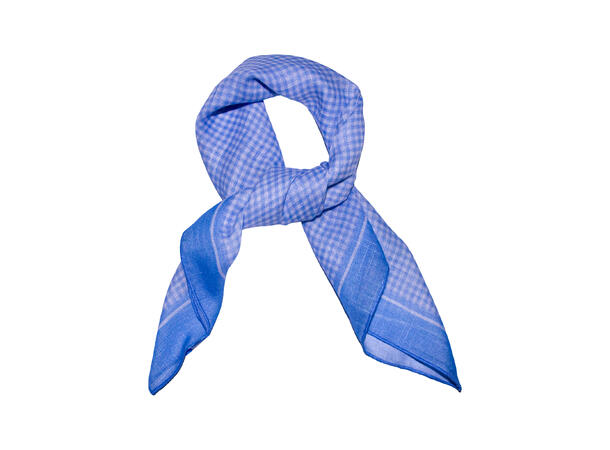 Skjerf m/ruter 58x58cm lys blå 