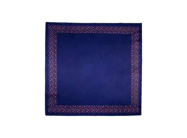 Skjerf mønstert SILKE 70x70 blå 