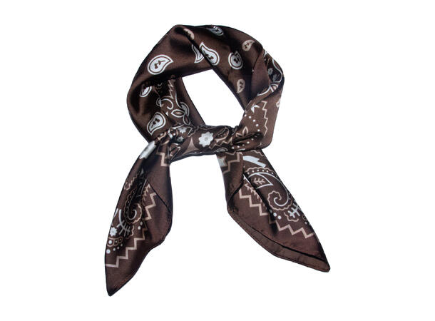 Skjerf paisley 70x70cm brun* 