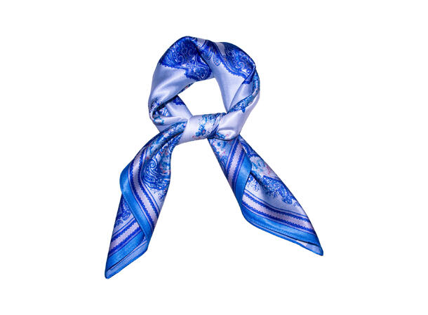 Skjerf paisley SILKE 70x70 blå 