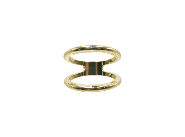 Skjerf ring "2 ringerr" gull 