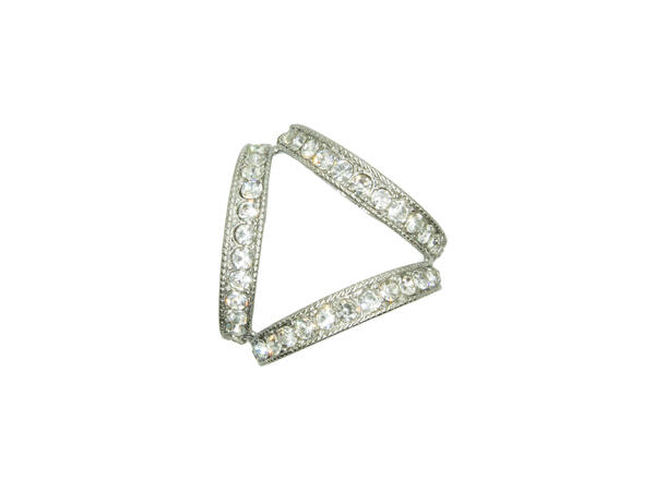 Skjerf ring "stor m/strass" sølv 