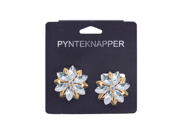 Skjorteknapp m/strass gjennomsiktig 