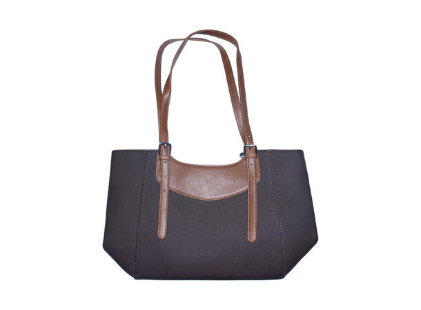 Veske 2-farget 36x25x12 brun 