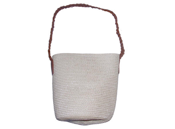 Veske "Summer" rund m/flettet stropp cognac SS27 