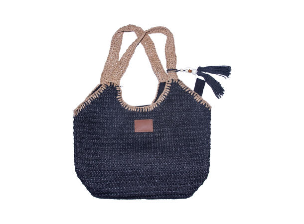 Veske "Summer" stor 2-farget 40x40x14cm SS27 sort 