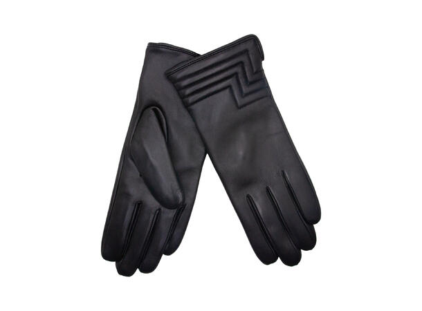 Dame hanske m/syning i kant sort Høst26 