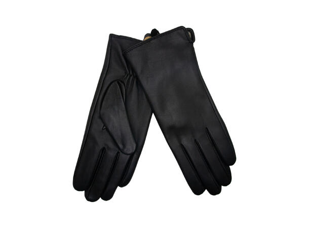 Dame hanske skinn klassisk m/ull sort Høst26 