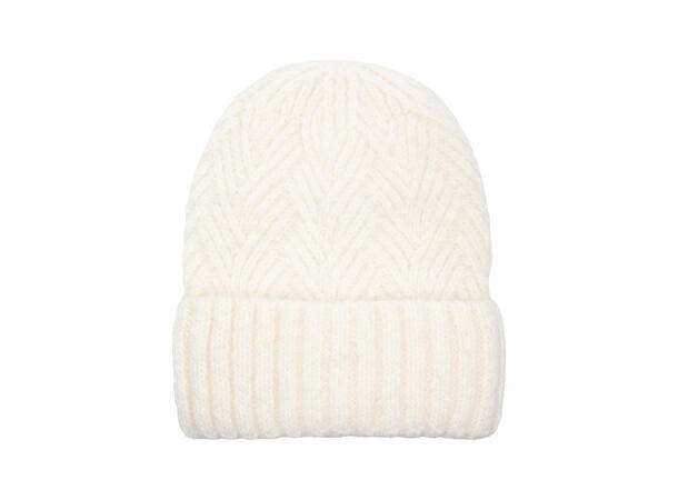 Dame lue m/struktur offwhite Høst26 