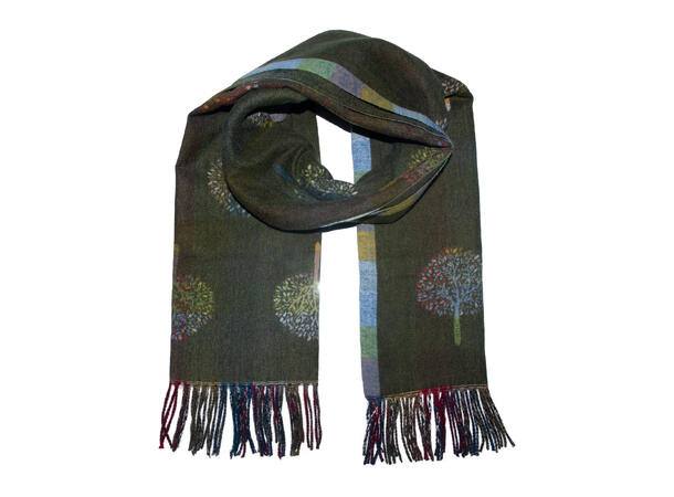 Dame skjerf m/tre 65x185 grønn Høst26 