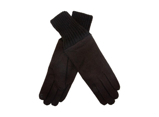 Dame vante ull m/ribb strl 7,5 brun Høst26 