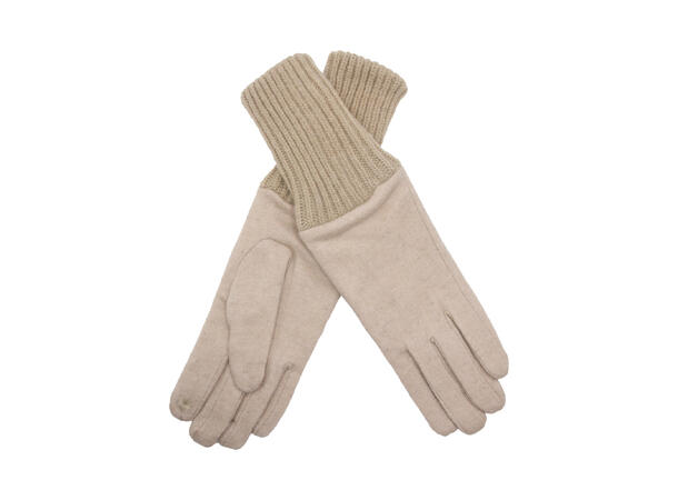 Dame vante ull m/ribb strl 7,5 natur Høst26 