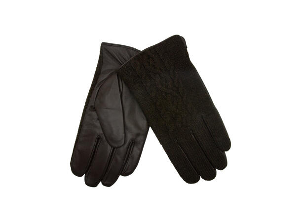 Hanske Herre ull/skinn brun Høst26 