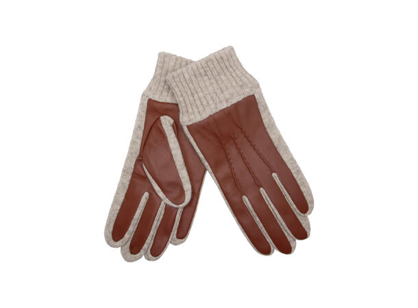 Herre hanske m/ull kanter cognac Høst26 