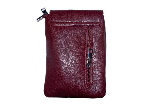 Mobilveske sølv m/offwite strap bordeaux 