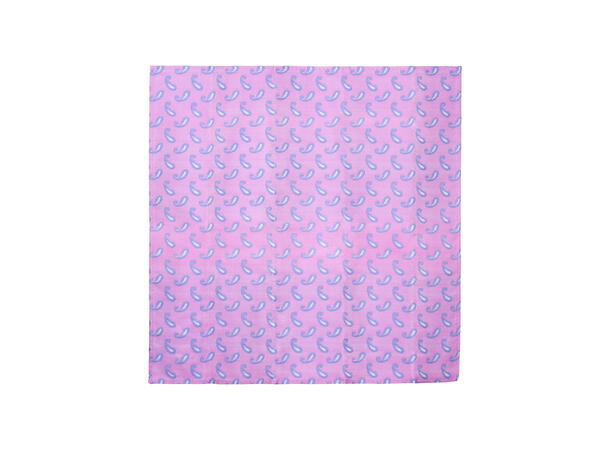 Santi silkeslips+lommetørkle mønstret sett hengende rosa 