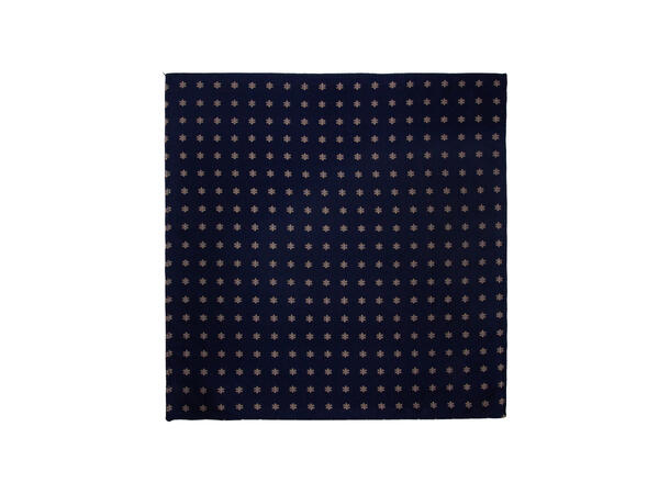Santi silkeslips+lommetørkle mønstret sett hengende navy 