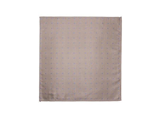 Santi silkeslips+lommetørkle mønstret sett hengende beige 