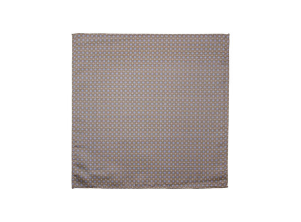 Santi silkeslips+lommetørkle mønstret sett hengende beige 