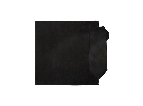 Santi silkeslips+lommetørkle paisley sett hengende sort 