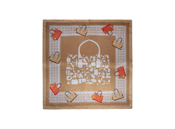 Skjerf "veske"  SILKE 70x70 beige 