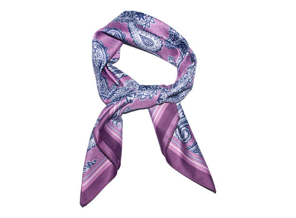 Skjerf dobbeltside paisley 70x70 rosa 