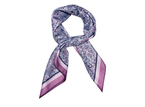 Skjerf dobbeltside paisley 70x70 rosa 