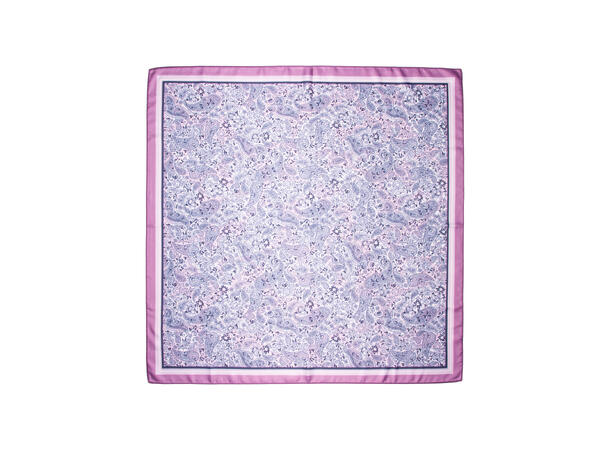 Skjerf dobbeltside paisley 70x70 rosa 