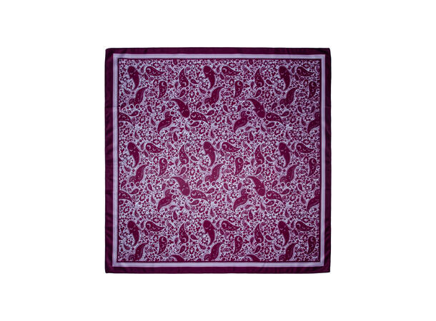 Skjerf dobbeltsidepaisley 70x70 NEW vinrød 