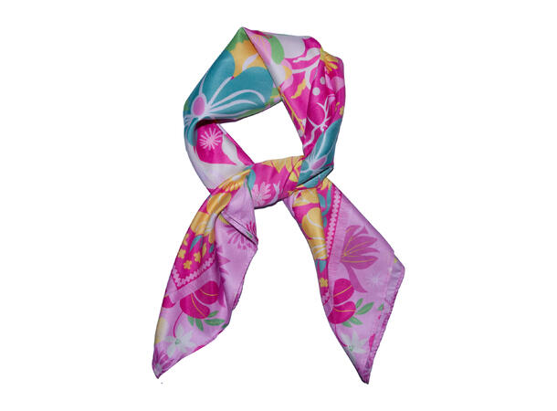Skjerf glatt "hawaii"70x70 rosa 