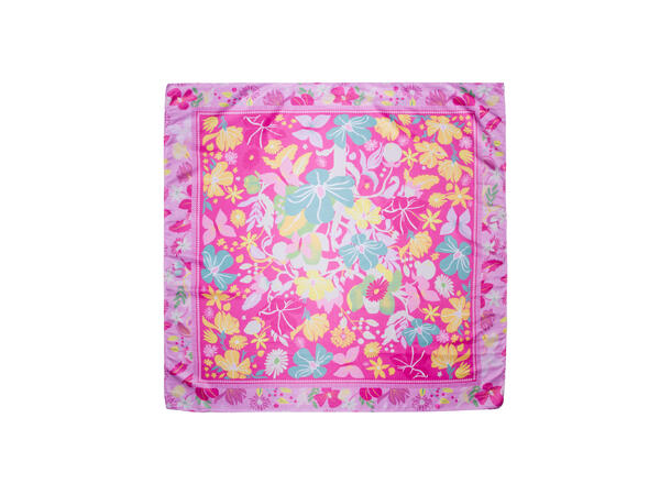 Skjerf glatt "hawaii"70x70 rosa 