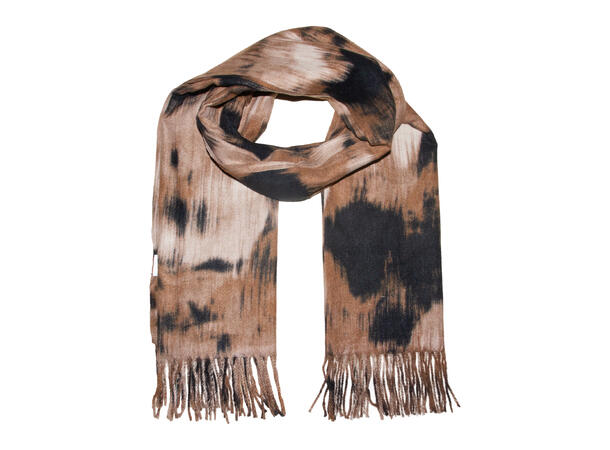 Skjerf løpende mønster 70x180 brun Høst26 