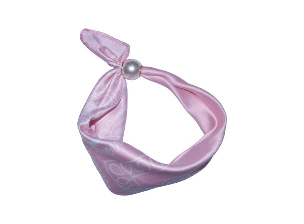 Skjerf m/paisley m/perle rosa 