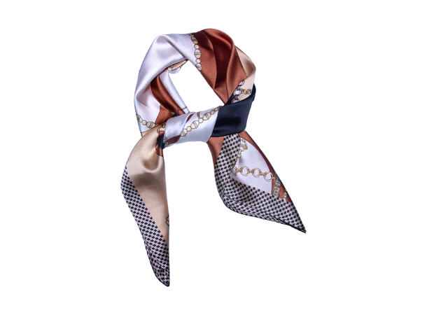 Skjerf m/seletøy 70x70 brun 